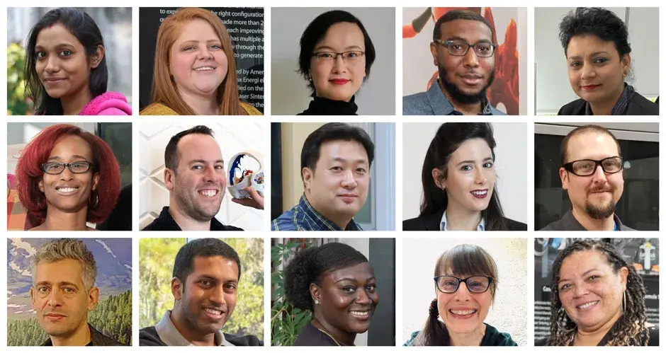 A grid of headshots of 3D Systems employees